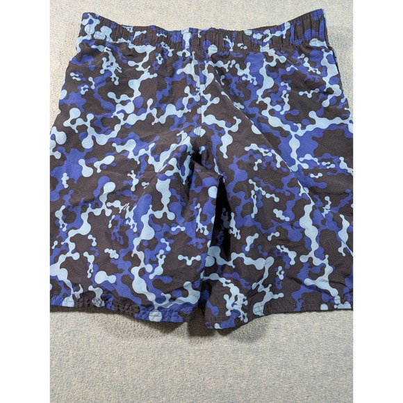 Nike Mens Blue Camo Swim Trunks Board Shorts Elastic Waist Mesh Lined Size L - Picture 5 of 6